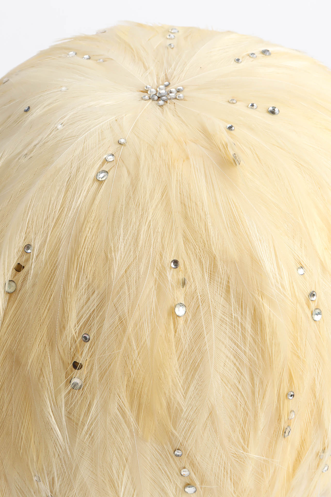 Vintage Jack McConnell Blonde Rhinestone Feather Hat crown detail @ Recess Los Angeles