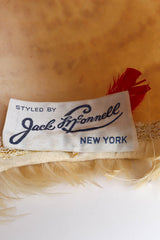 Vintage Jack McConnell Blonde Rhinestone Feather Hat tag @ Recess Los Angeles