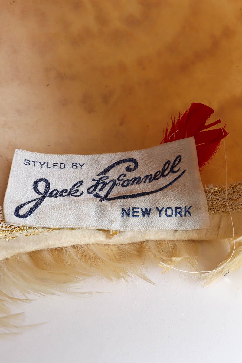Vintage Jack McConnell Blonde Rhinestone Feather Hat tag @ Recess Los Angeles