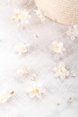 Recess Los Angeles Vintage Jack McConnell Basket Flower Net Cossack Bridal Wedding Veil Hat