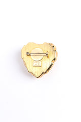 Vintage Jacky De G Textured Heart Brooch back  @ Recess LA