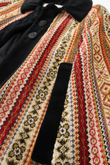 Vintage Jacob Diamond Velvet Tapestry Carpet Cape armhole detail at Recess Los Angeles