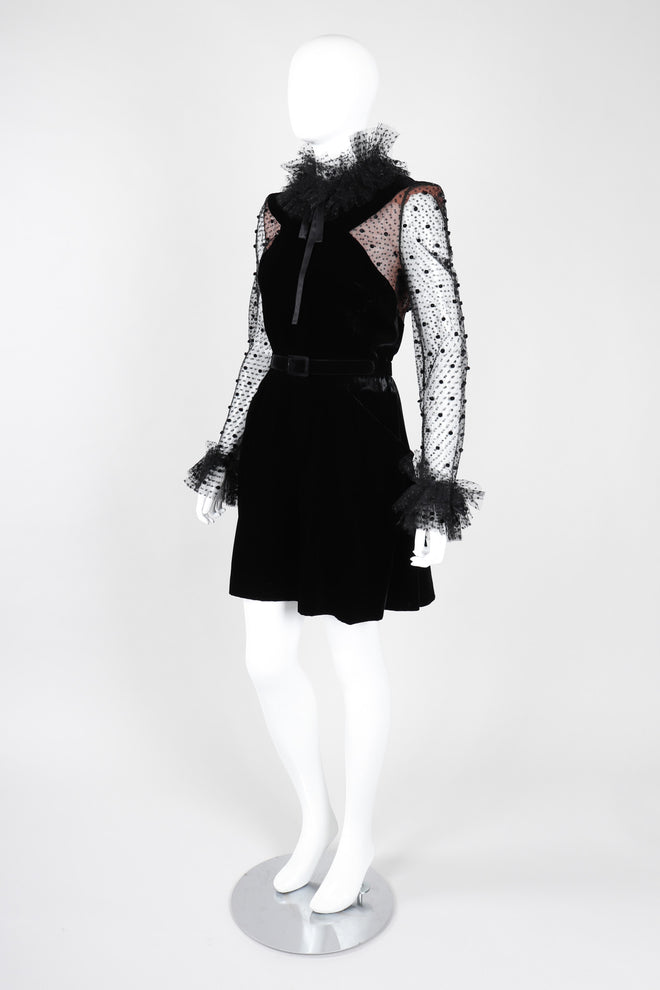 Recess Los Angeles Vintage Jacqueline de Ribes Swiss Dot Layered Lace Cocktail Dress