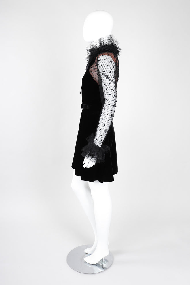Recess Los Angeles Vintage Jacqueline de Ribes Swiss Dot Layered Lace Cocktail Dress