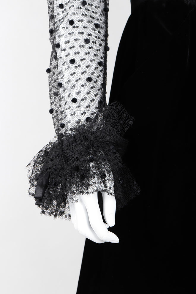 Recess Los Angeles Vintage Jacqueline de Ribes Swiss Dot Layered Lace Cocktail Dress