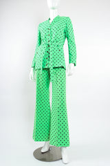 Vintage Jaeger Polka Dot Jacket & Pant Suit Set on Mannequin front @ Recess LA