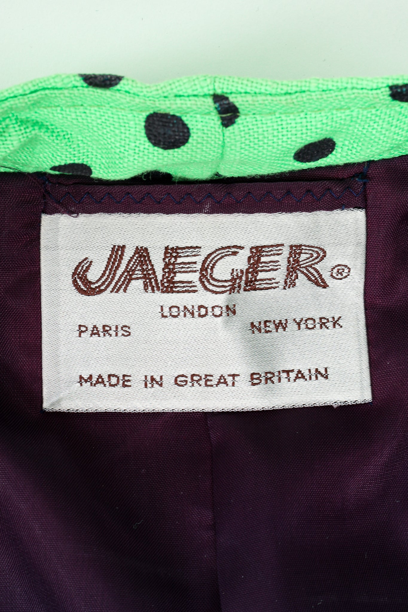 Vintage Jaeger Polka Dot Jacket & Pant Suit Set label @ Recess LA