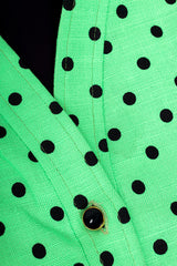 Vintage Jaeger Polka Dot Jacket & Pant Suit Set neckline lapel smudge @ Recess LA