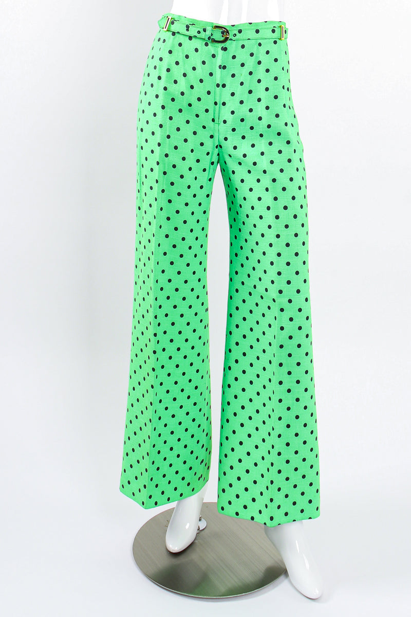 Vintage Jaeger Polka Dot Jacket & Pant Suit Set on Mannequin pant front @ Recess LA