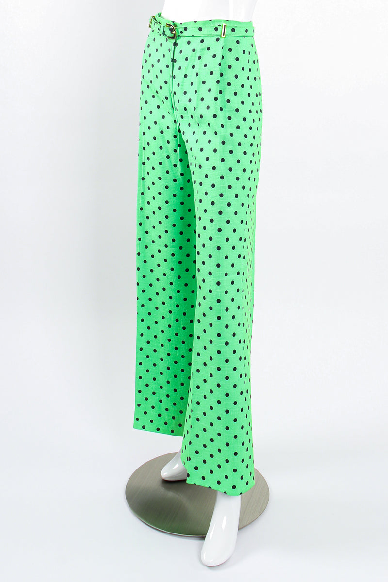 Vintage Jaeger Polka Dot Jacket & Pant Suit Set on Mannequin pant angle @ Recess LA