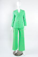 Vintage Jaeger Polka Dot Jacket & Pant Suit Set on Mannequin front untie @ Recess LA