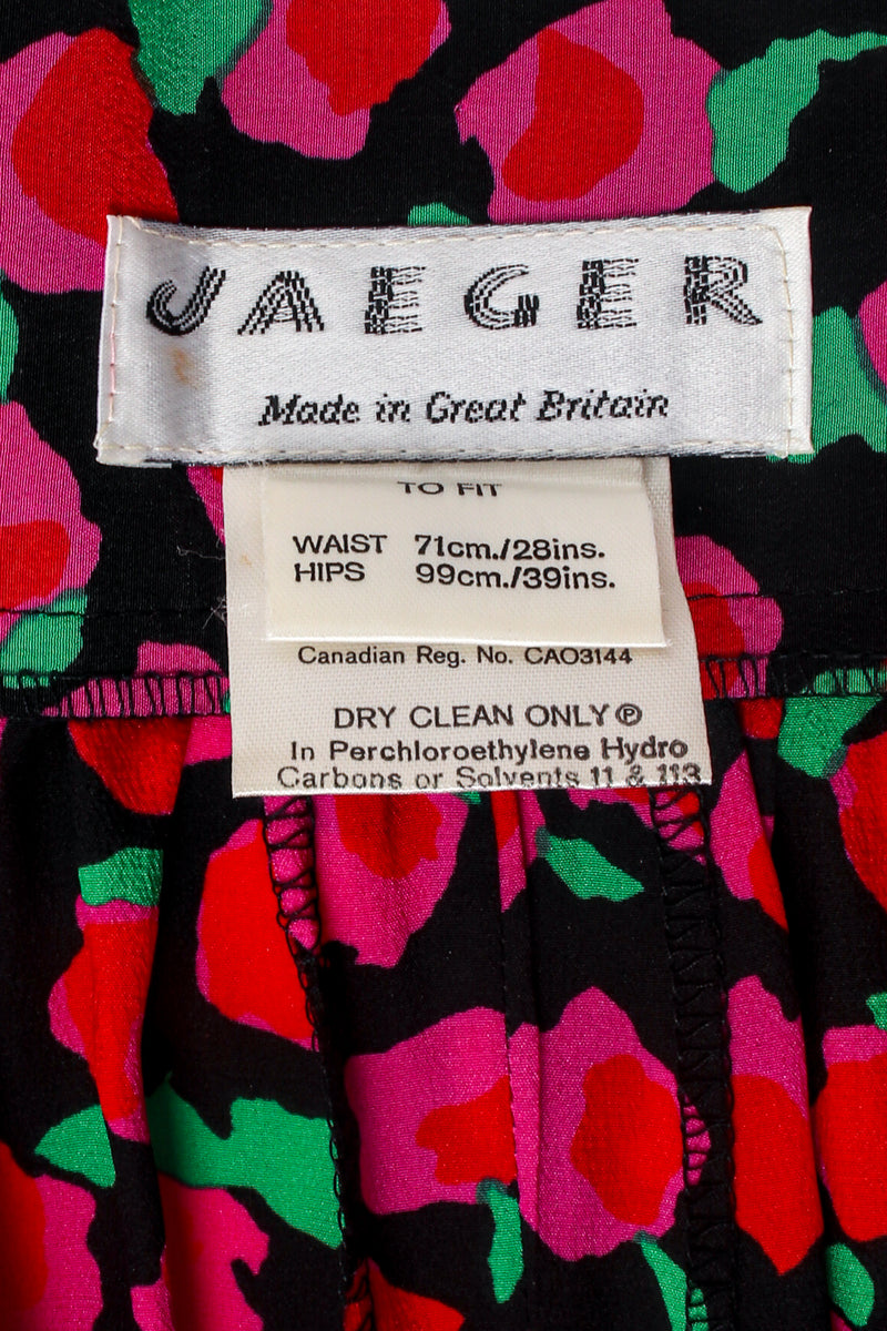 Vintage Jaeger Floral Silk Lounge Set pant label at Recess Los Angeles