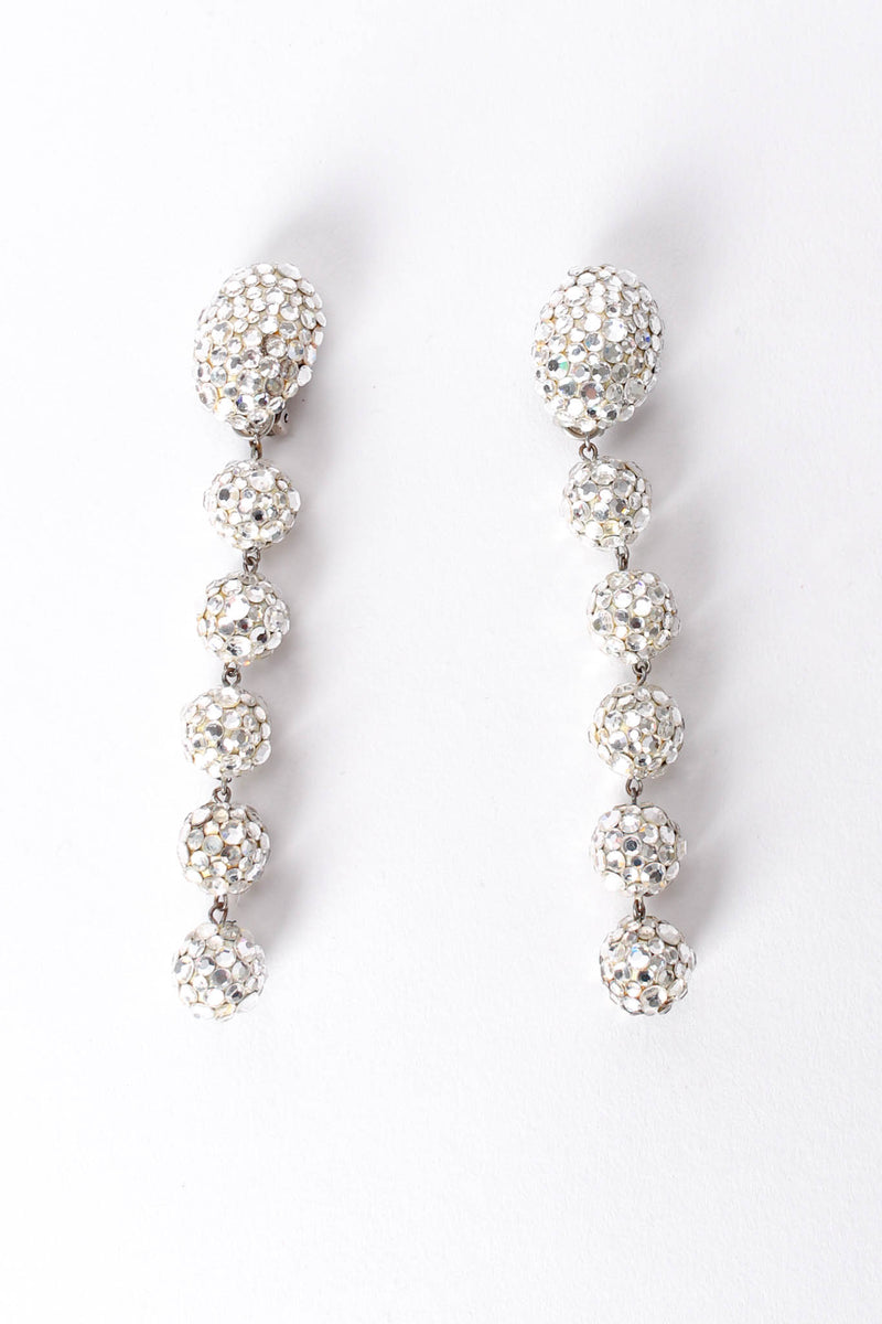 Vintage James Arpad Long Rhinestone Ball Drop Earrings at Recess Los Angeles