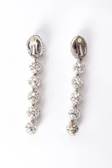 Vintage James Arpad Long Rhinestone Ball Drop Earrings backside at Recess Los Angeles