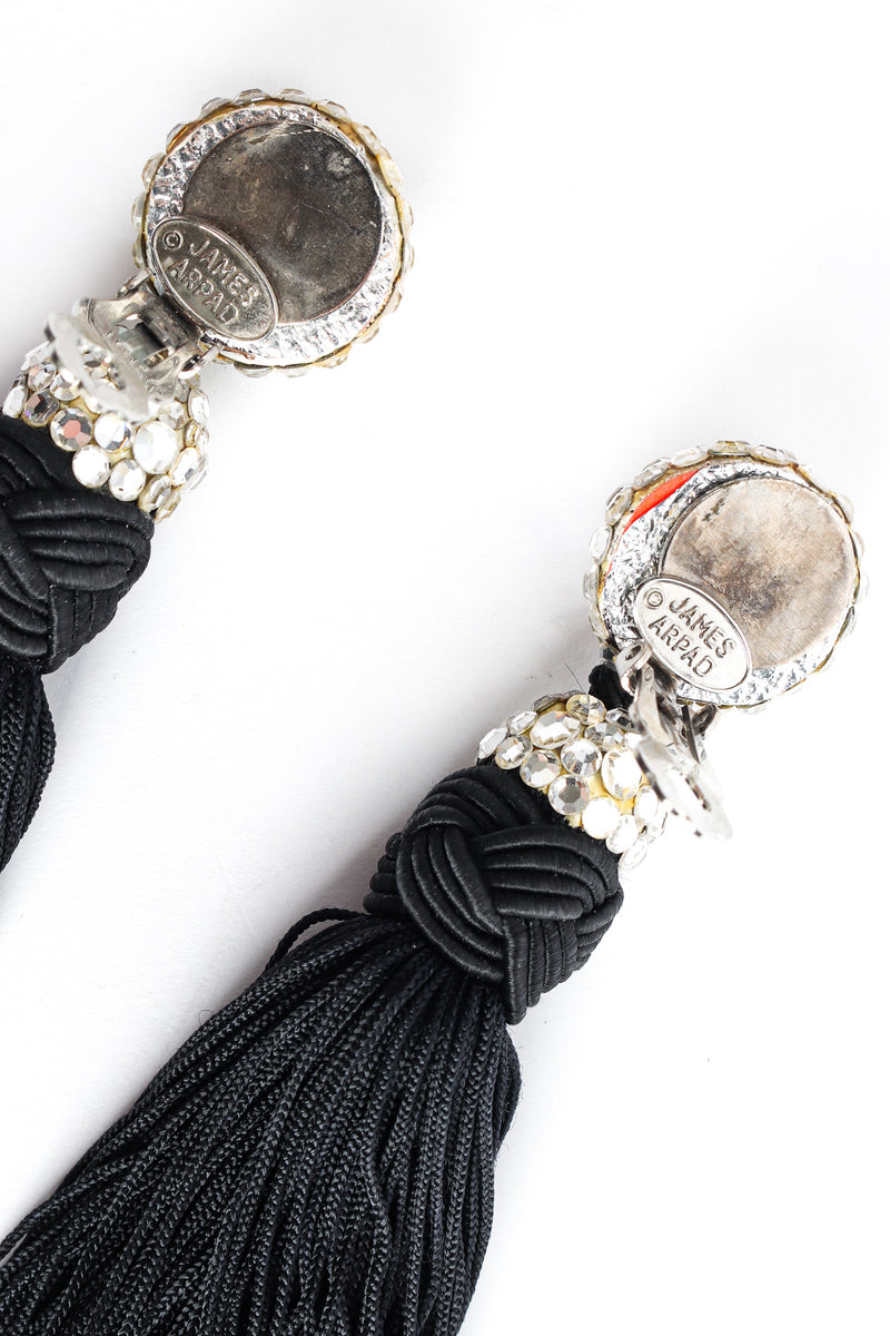 Vintage James Arpad Rhinestone Tassel Drop Earrings – Recess