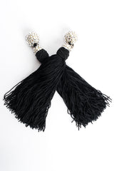 Vintage James Arpad Rhinestone Tassel Drop Earrings criss cross front @ Recess LA