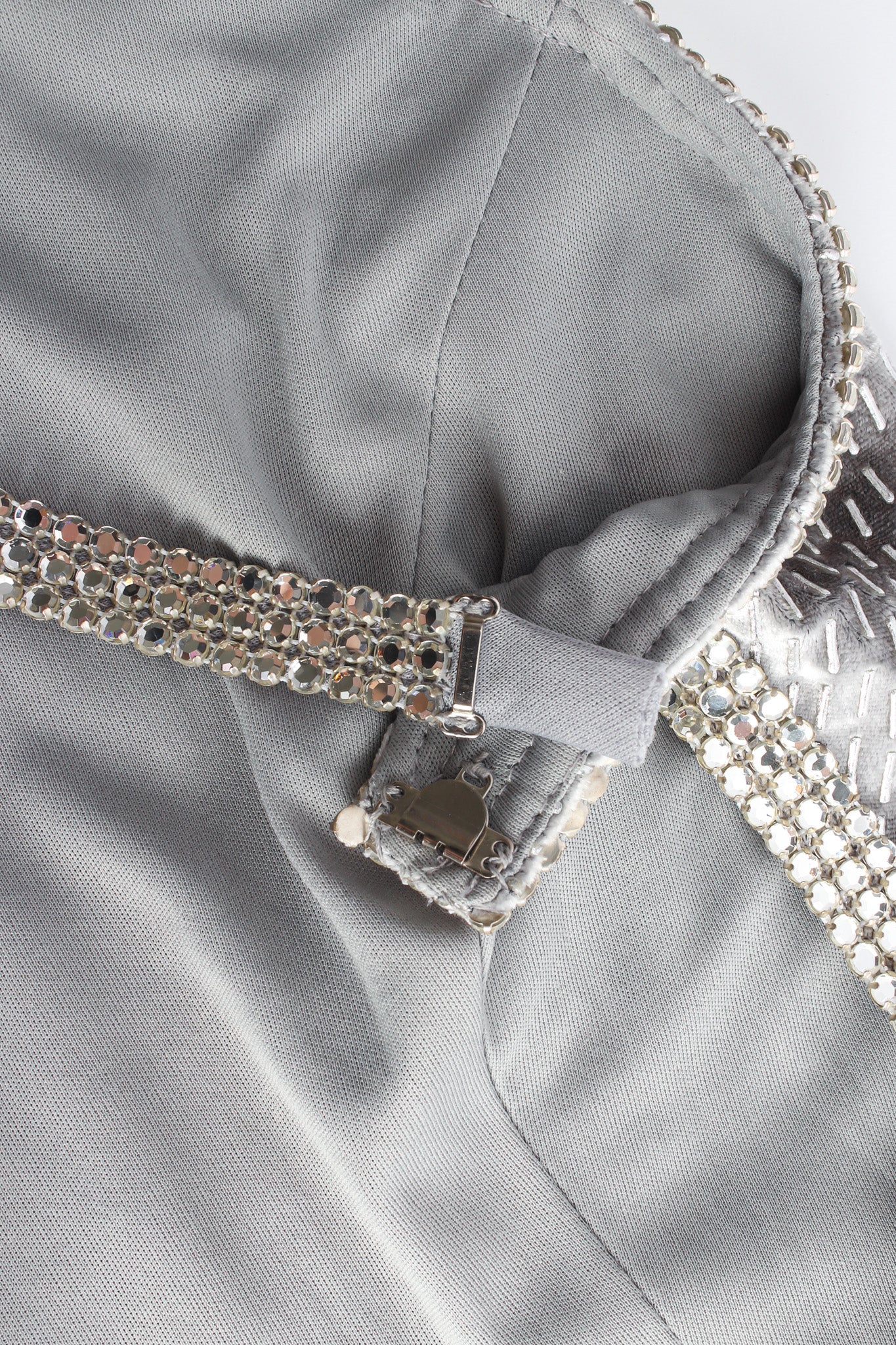 Crushed Velvet Rhinestone Metallic Dress