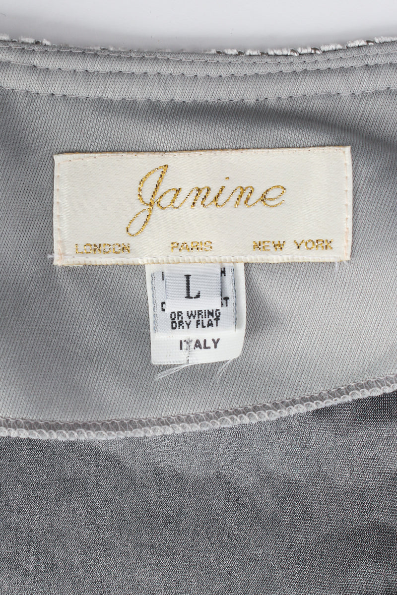 Vintage Janine Crushed Velvet Rhinestone Metallic Dress tags @ Recess LA