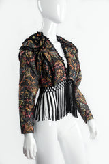 Vintage Janine Fringed Tapestry Matador Bolero Jacket on Mannequin angle at Recess Los Angeles