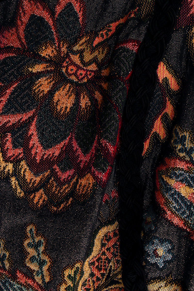 Vintage Janine Fringed Tapestry Matador Bolero Jacket fabric at Recess Los Angeles