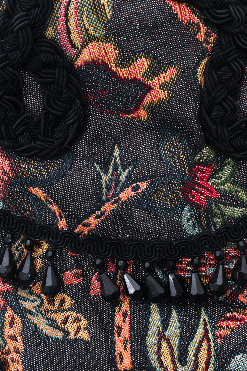 Vintage Janine Fringed Tapestry Matador Bolero Jacket missing bead at Recess Los Angeles