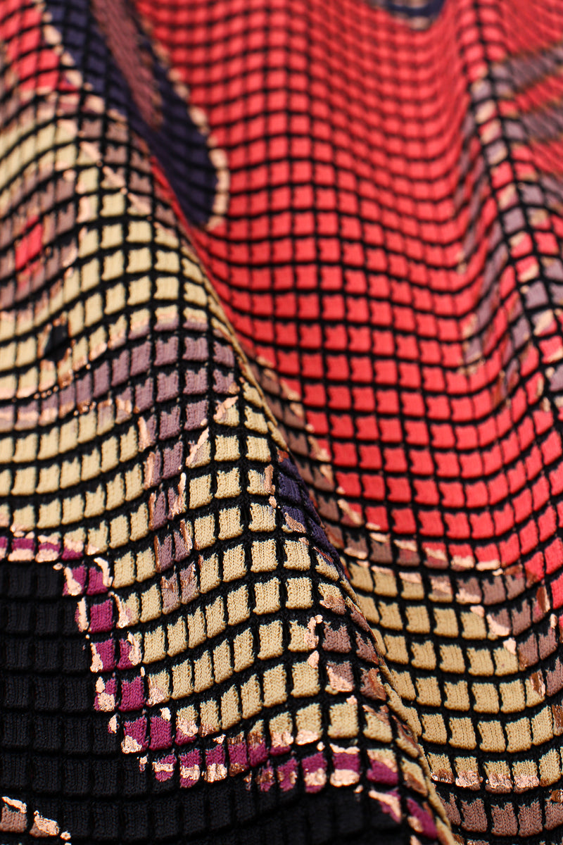 Vintage Janine Asymmetrical Mosaic Mesh Cutout Dress fabric detail at Recess Los Angeles