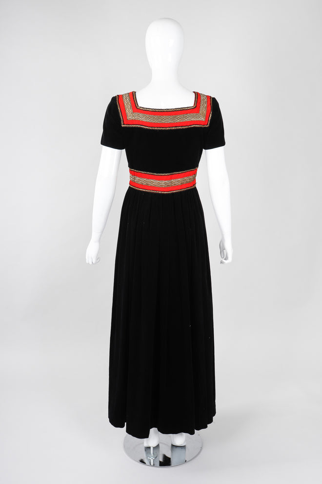 Recess Los Angeles Vintage Fern Violette by Jay Morley Velvet Boho Peasant Dress