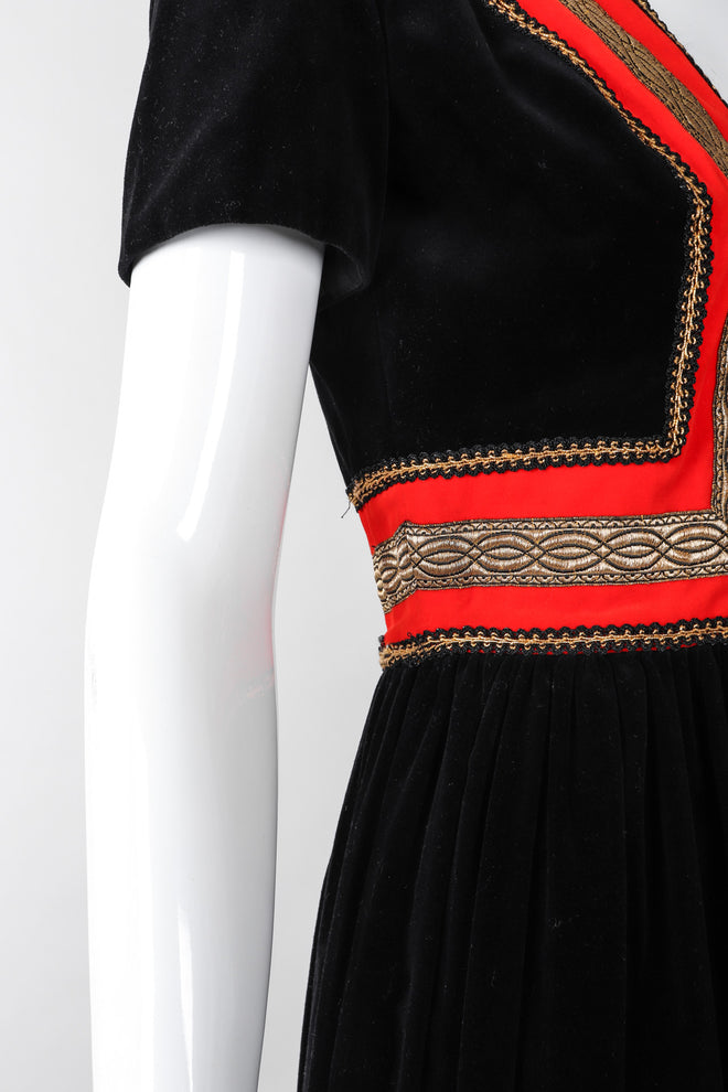 Recess Los Angeles Vintage Fern Violette by Jay Morley Velvet Boho Peasant Dress