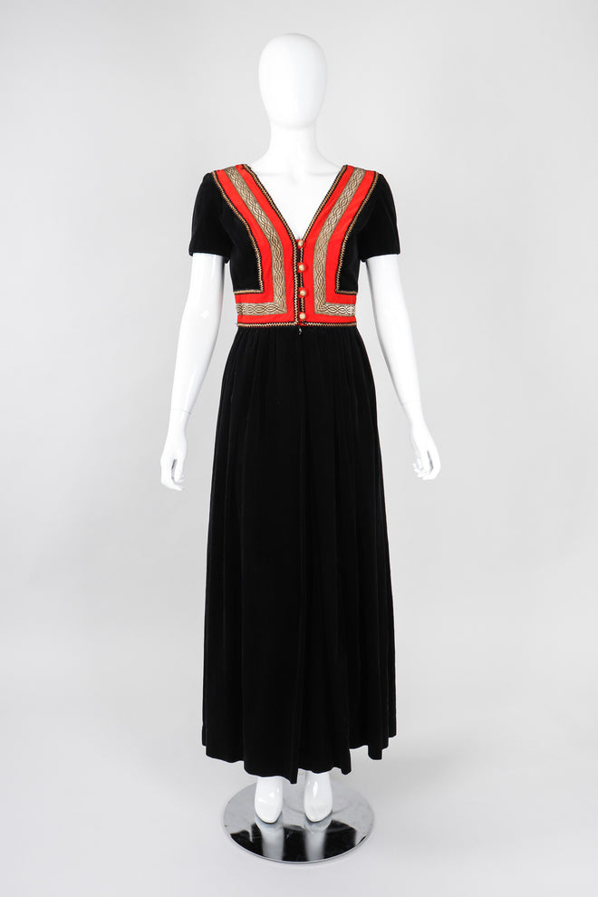 Recess Los Angeles Vintage Fern Violette by Jay Morley Velvet Boho Peasant Dress