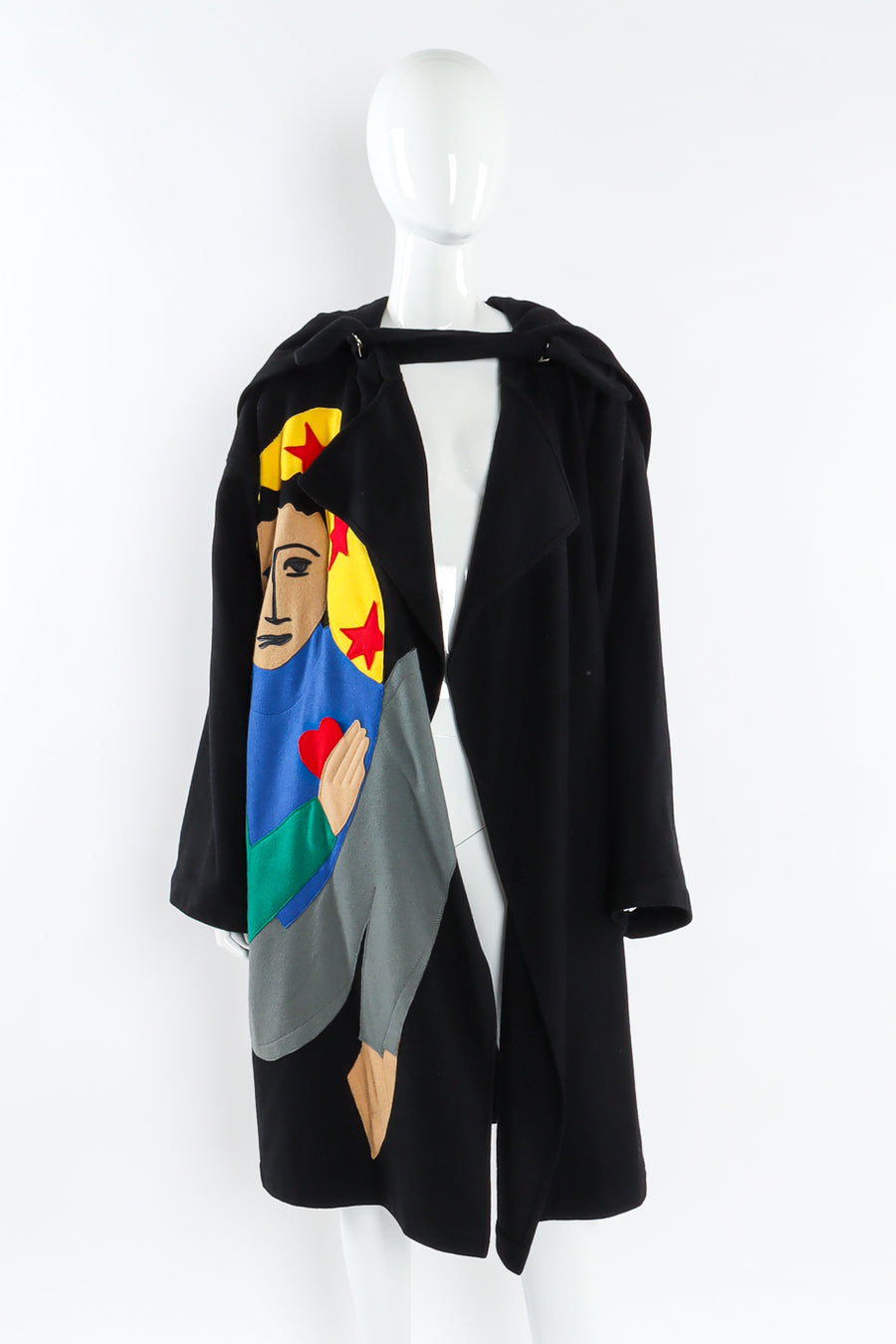 Vintage Jean Charles De Castelbajac Star Love Appliqué Wool Coat