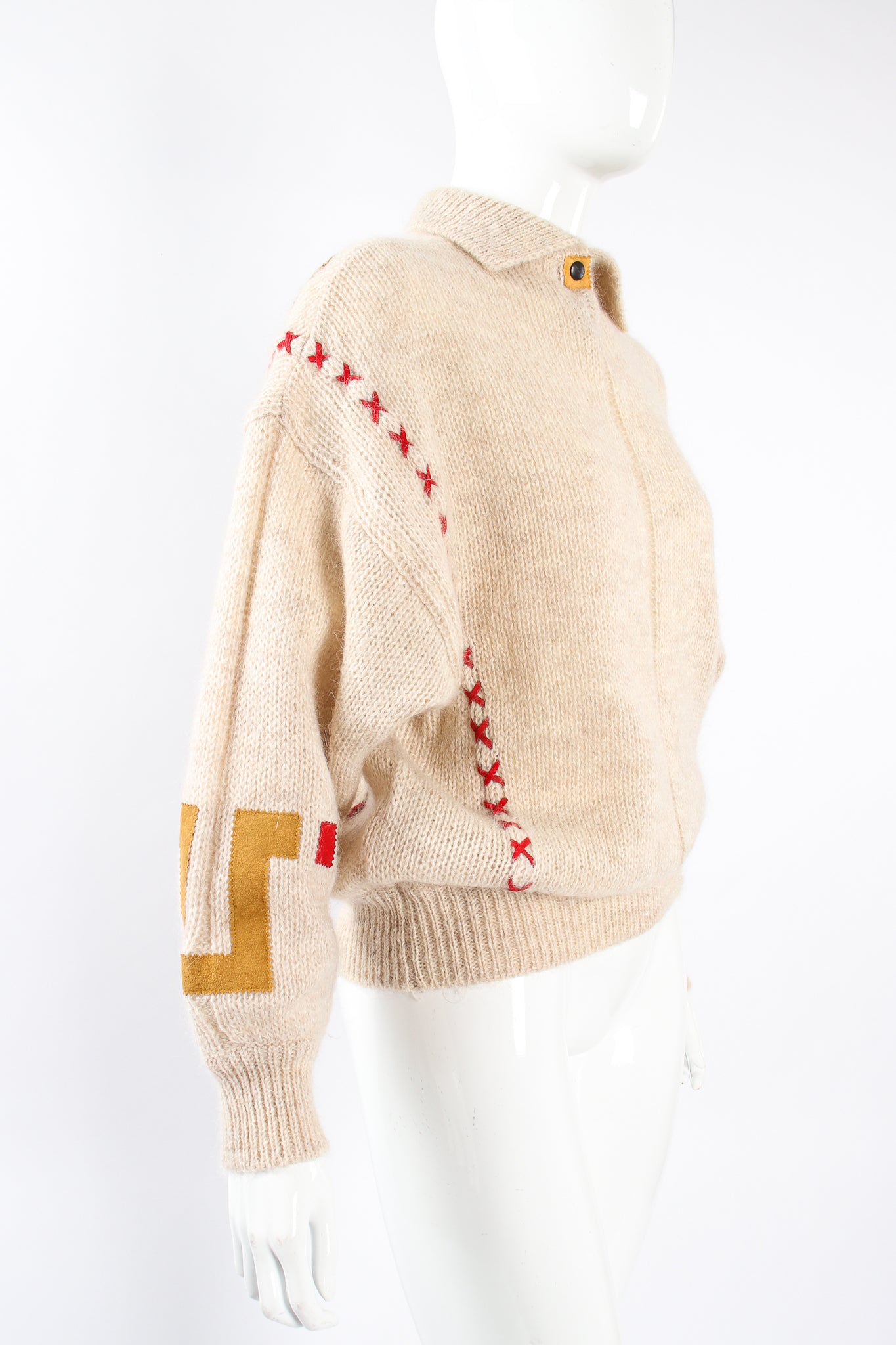 Vintage JC Jean_Charles de Castelbajac Alpaca Appliqué Sweater on Mannequin crop at Recess LA