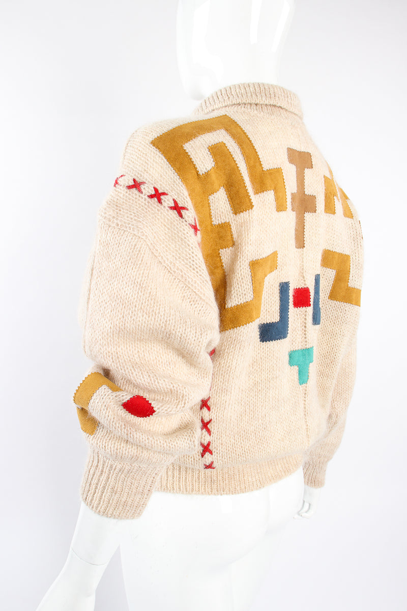 Vintage JC Jean_Charles de Castelbajac Alpaca Appliqué Sweater on Mannequin angle at Recess LA