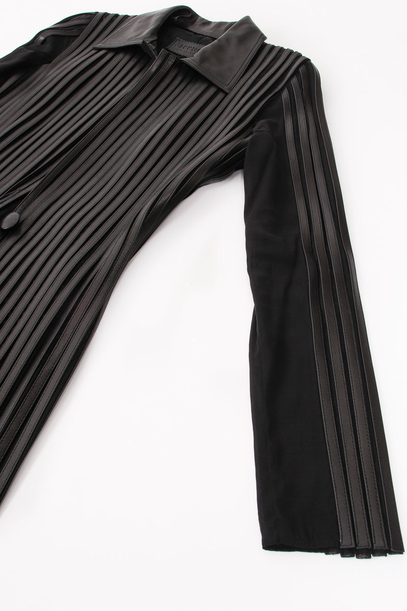 Vintage Jean Claude Jitrois Sheer Leather Striped Jacket Set sheer sleeve detail @ Recess LA