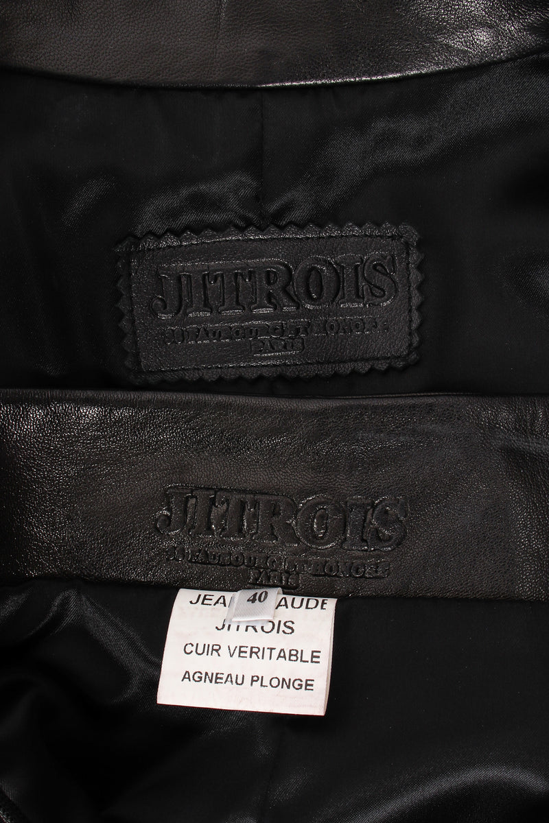 Vintage Jean Claude Jitrois Sheer Leather Striped Jacket & Skirt set labels @ Recess LA