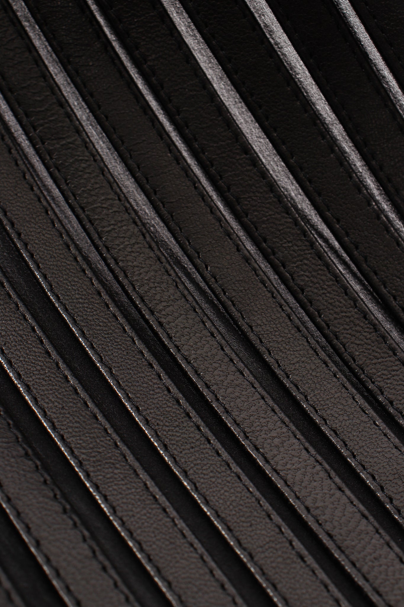 Vintage Jean Claude Jitrois Sheer Leather Striped Jacket Set fabric detail @ Recess LA