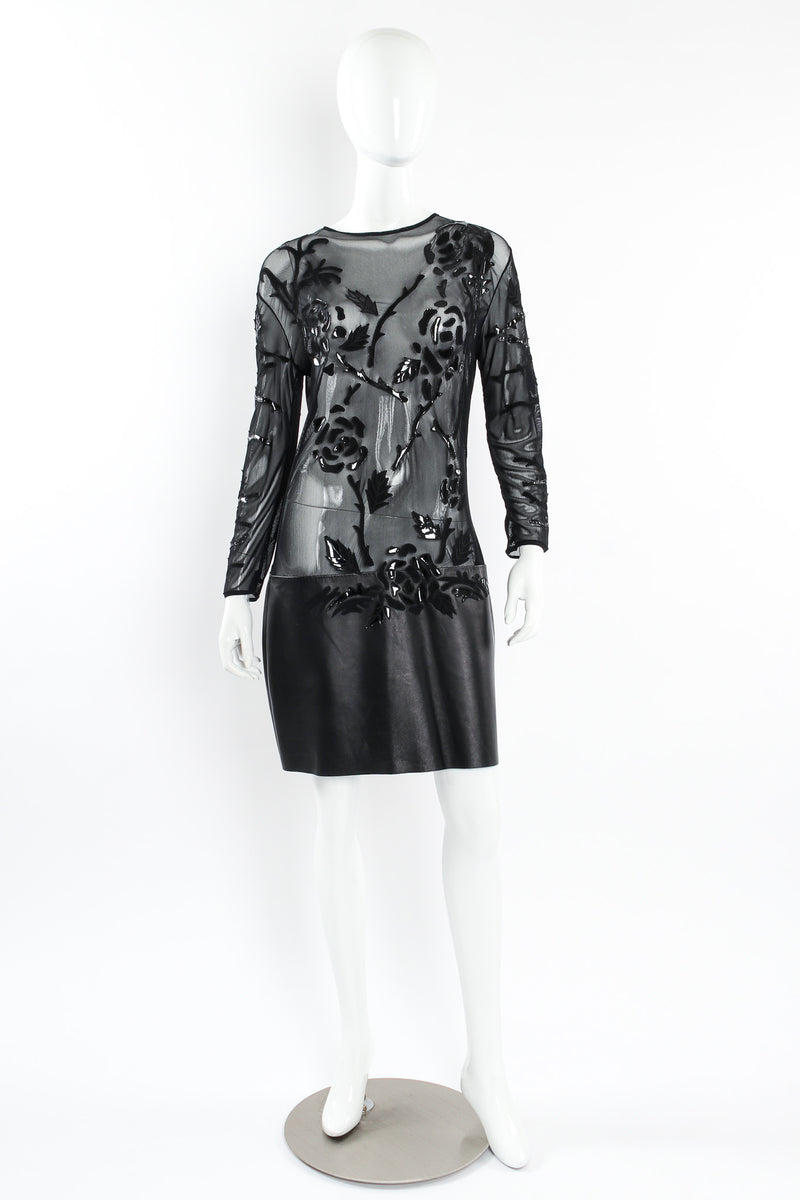 Vintage Jean Claude Jitrois Rose Appliqu Leather Sheer Dress Recess Vintage Jean Claude Jitrois Rose Appliqu Leather Sheer Dress Recess
