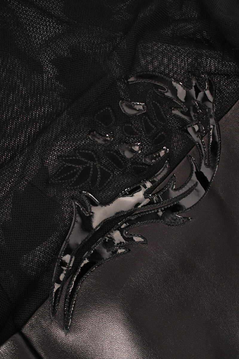 Vintage Jean Claude Jitrois Rose Appliqué Leather Sheer Dress mesh/leather @ Recess LA