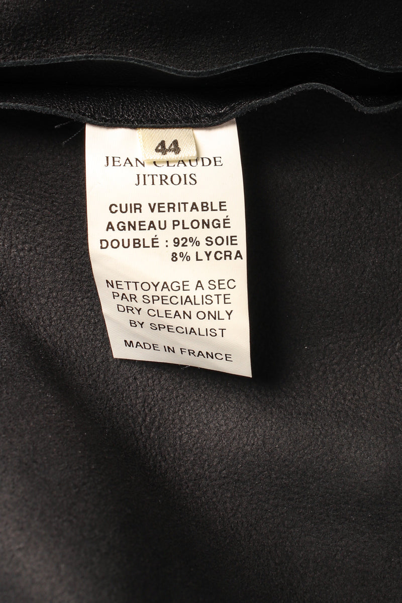Vintage Jean Claude Jitrois Rose Appliqué Leather Sheer Dress tag @ Recess LA
