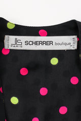 Vintage Jean Louis Scherrer Retro Polka Party Cocktail Dress label at Recess Los Angeles