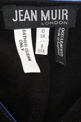 Vintage Jean Muir Suede Colorblock Swirl Cocoon Coat labels at Recess Los Angeles