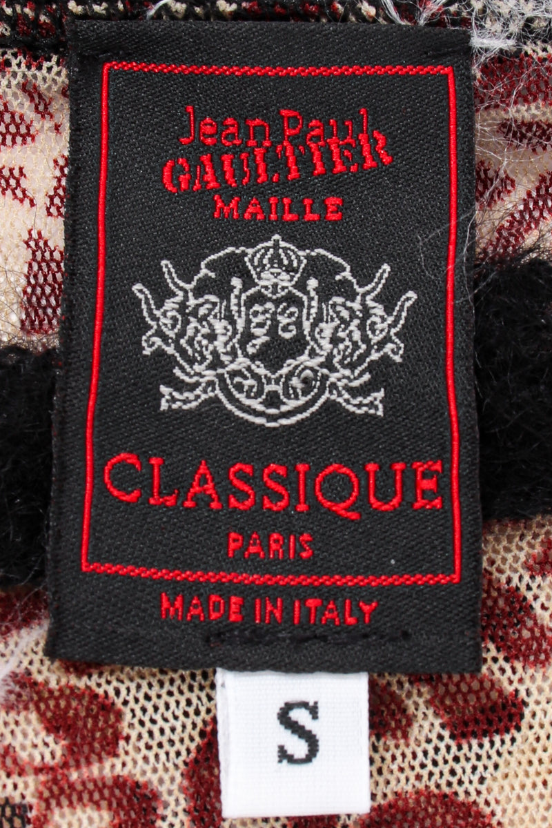 Vintage Jean Paul Gaultier Floral BLock Print Mesh Mohair T-Shirt label at Recess LA