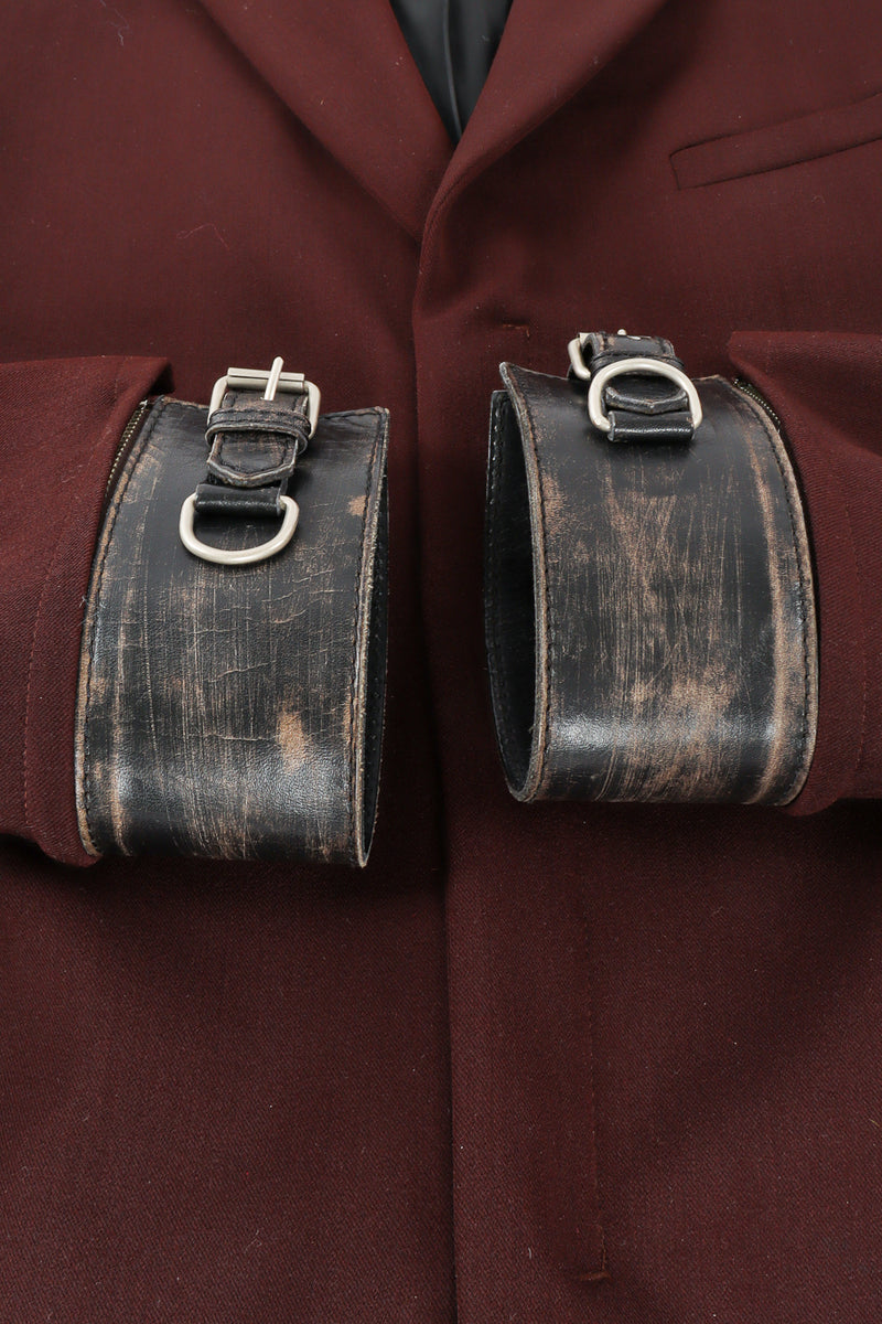Vintage Jean Paul Gaultier Leather Cuff Wool Blend Jacket – Recess