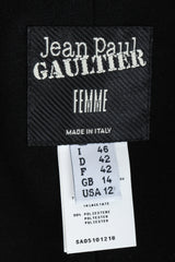 Vintage Jean Paul Gaultier Sheer Striped Jacket label on fabric at Recess Los Angeles