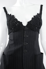 Vintage Jean Paul Gaultier Pinstripe Bustier Bra Jacket on Mannequin crop at Recess Los Angeles