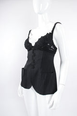 Vintage Jean Paul Gaultier Pinstripe Bustier Bra Jacket on Mannequin crop at Recess Los Angeles