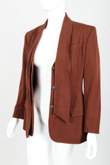 Vintage Jean Paul Gaultier Scarf Tie Jacket Suit on mannequin open at Recess Los Angeles