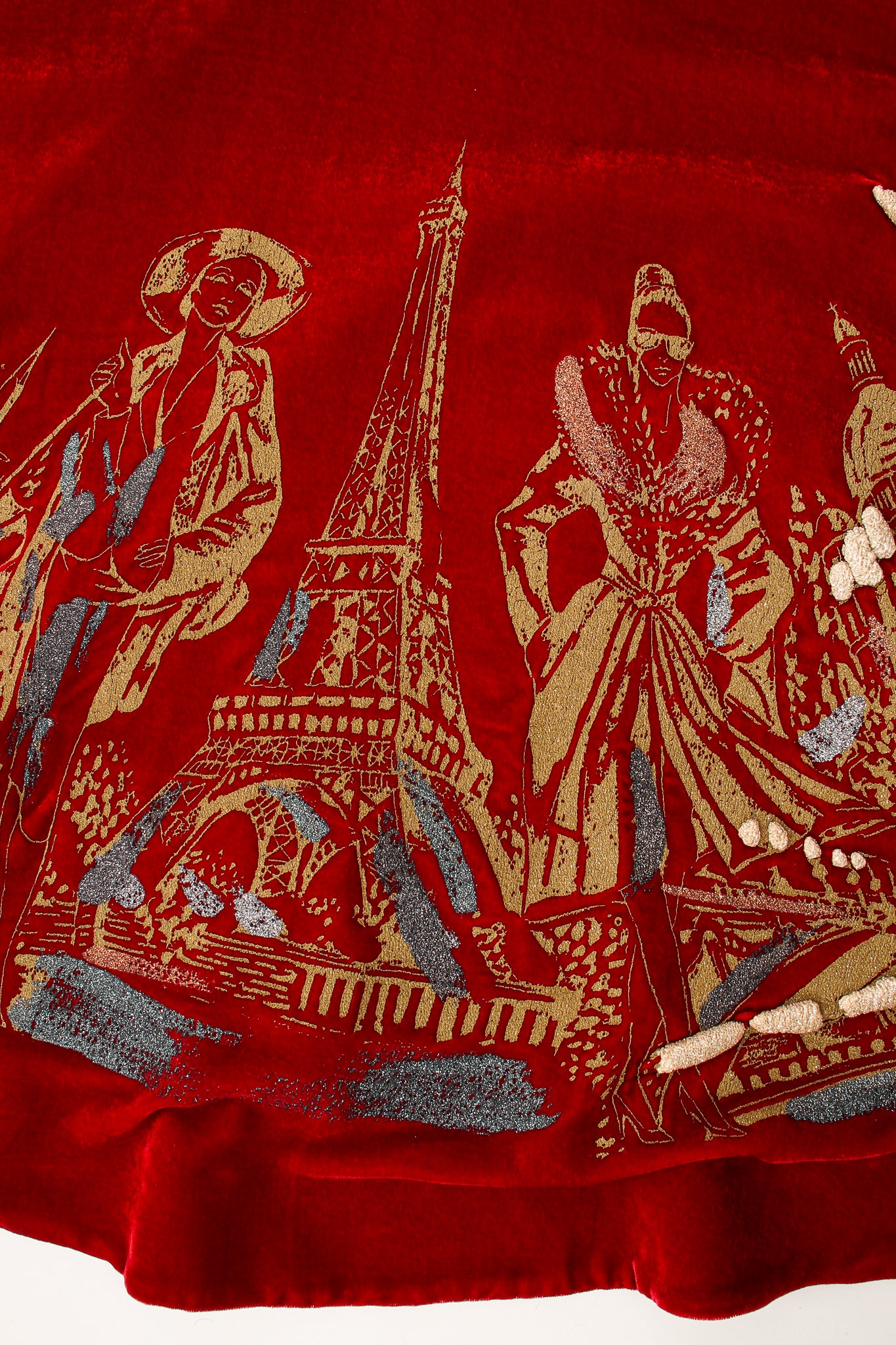 Vintage JPG Jean Paul Gaultier Landmark Velvet Trumpet Gown skirt print at Recess LA