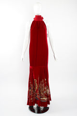 Vintage JPG Jean Paul Gaultier Landmark Velvet Trumpet Gown on Mannequin front at Recess LA