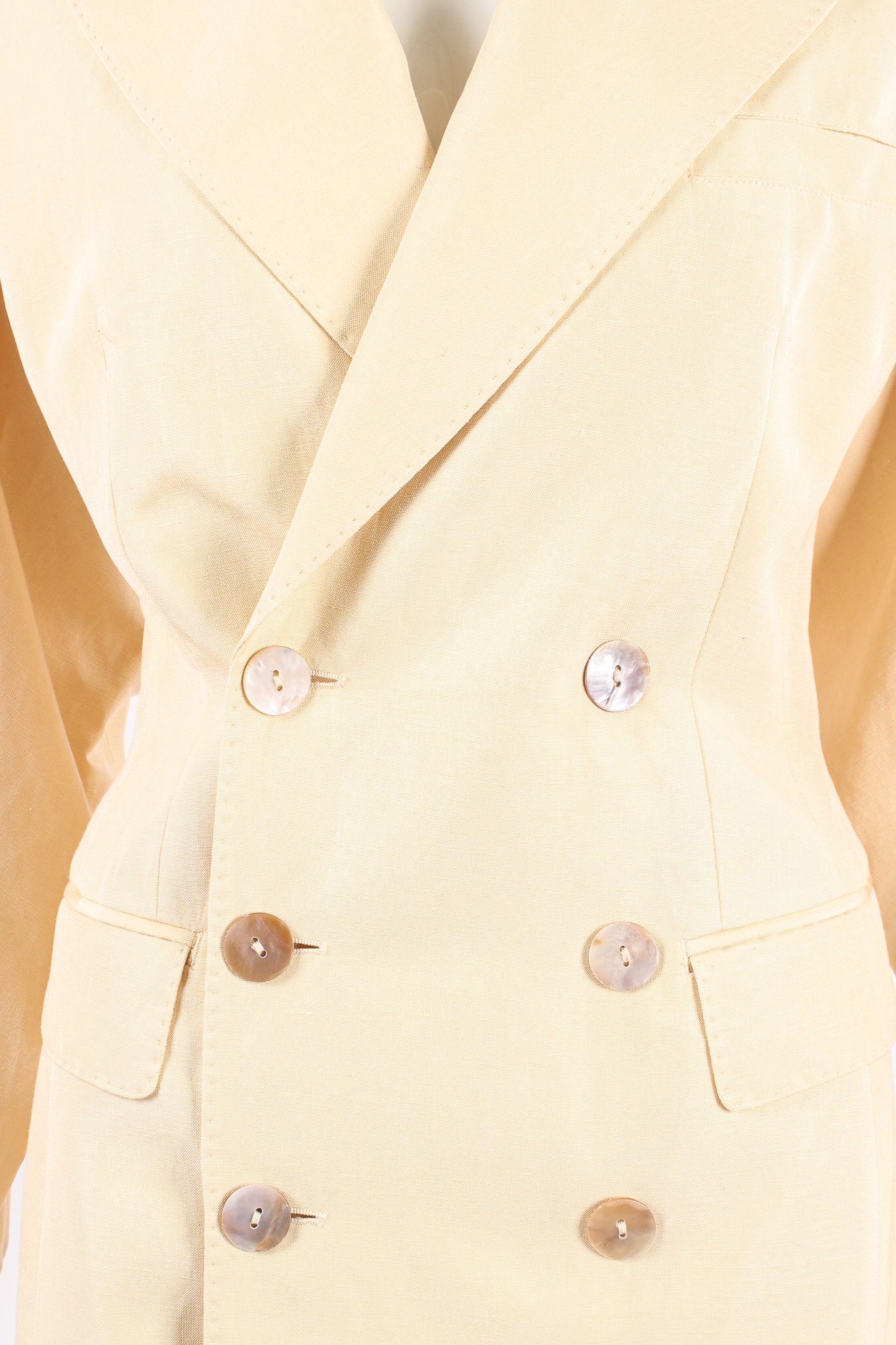 Vintage Jean Paul Gaultier Double Breasted Kimono Sleeve Jacket on Mannequin waist @ Recess LA