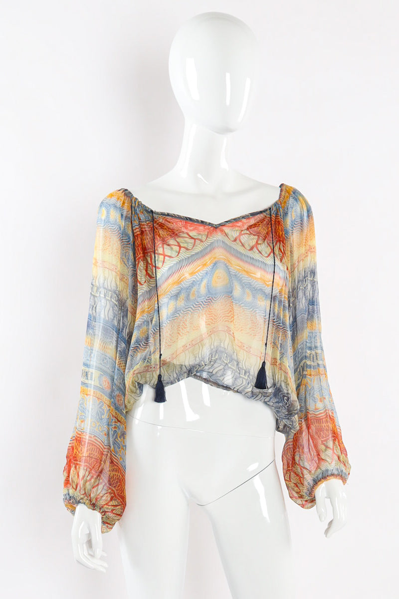 Currency Peasant Blouse by Jean Paul Gaultier front view @recessla